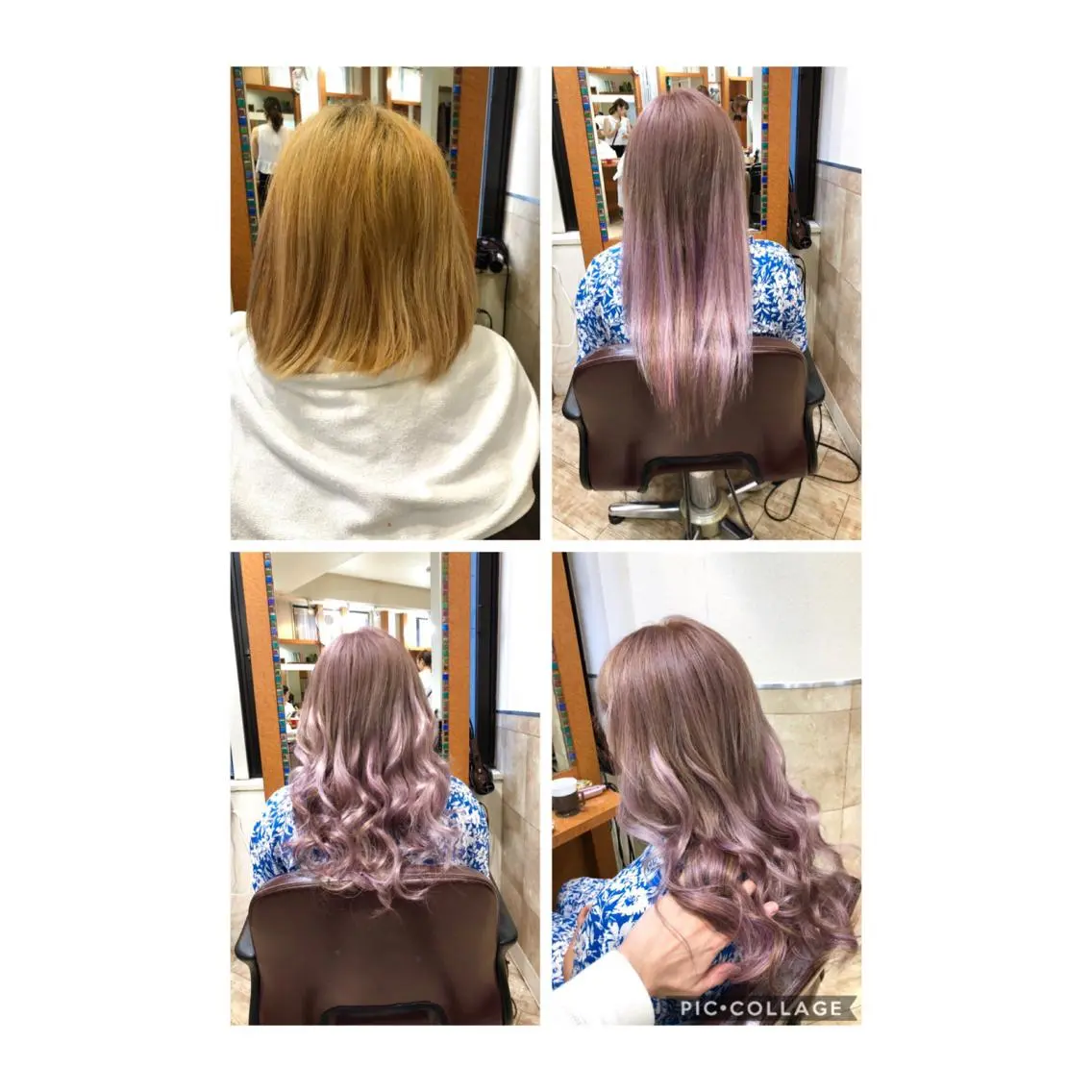 ロング カラー ブリーチ ケアブリーチ ラベンダーカラー ピンクカラー エクステ 100%髪質改善特化 TRUNSのヘアスタイル