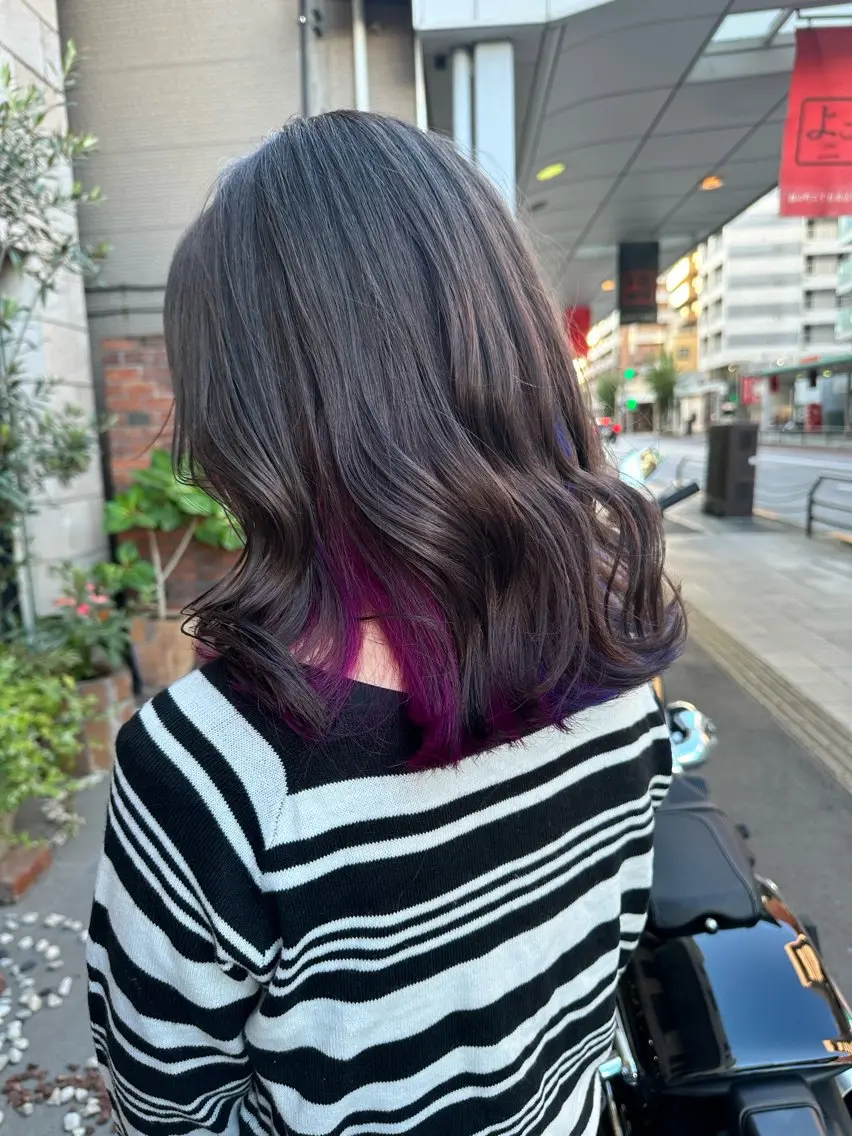 セミロング カラー インナーカラー ヘアカラー トリートメント 特殊カラー特化 ✂️SHIAN フジのヘアスタイル
