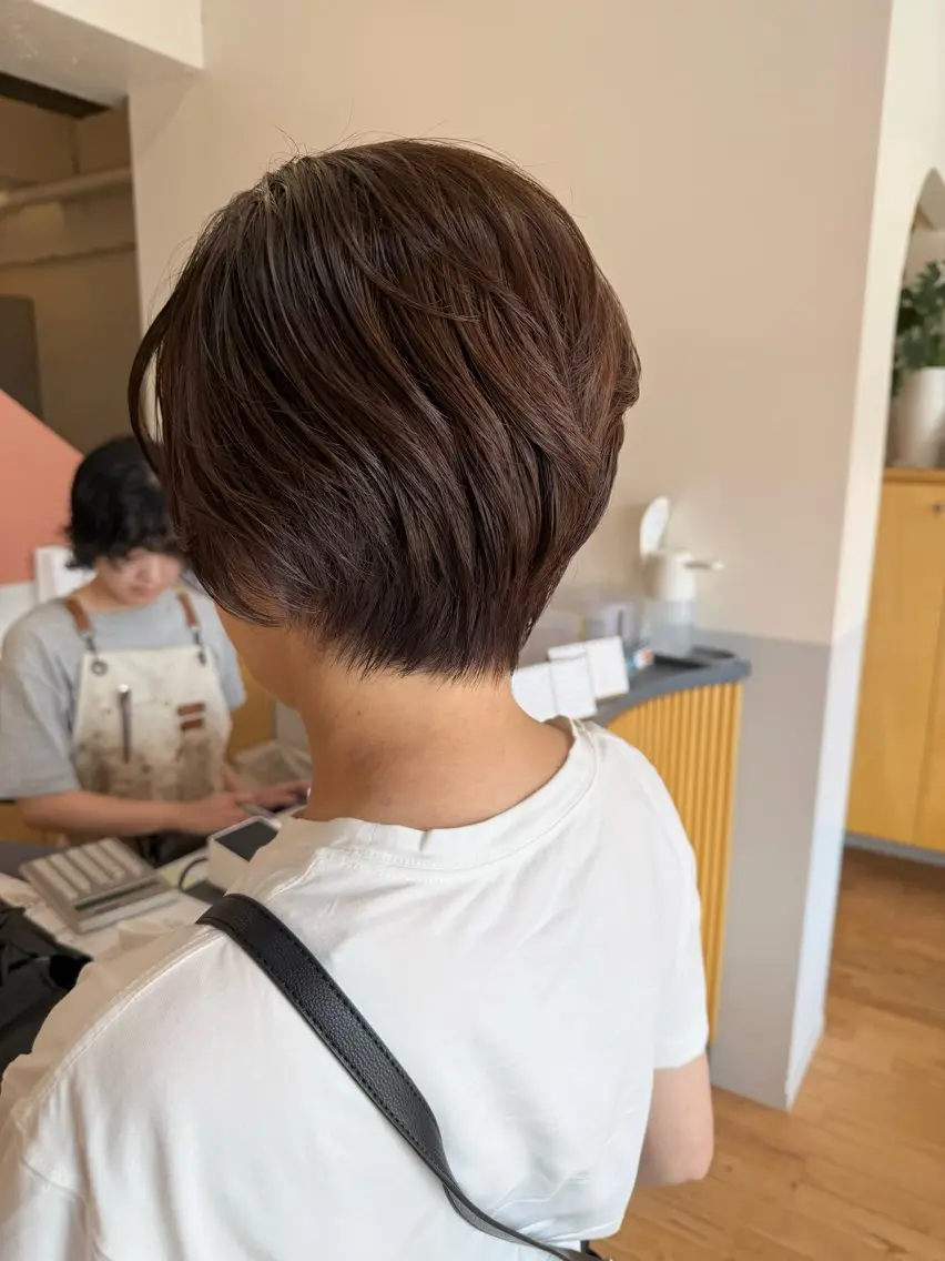 ショート カット ヘアカラー 髪質改善/ハイライト 白髪ぼかし/艶カラーのヘアスタイル
