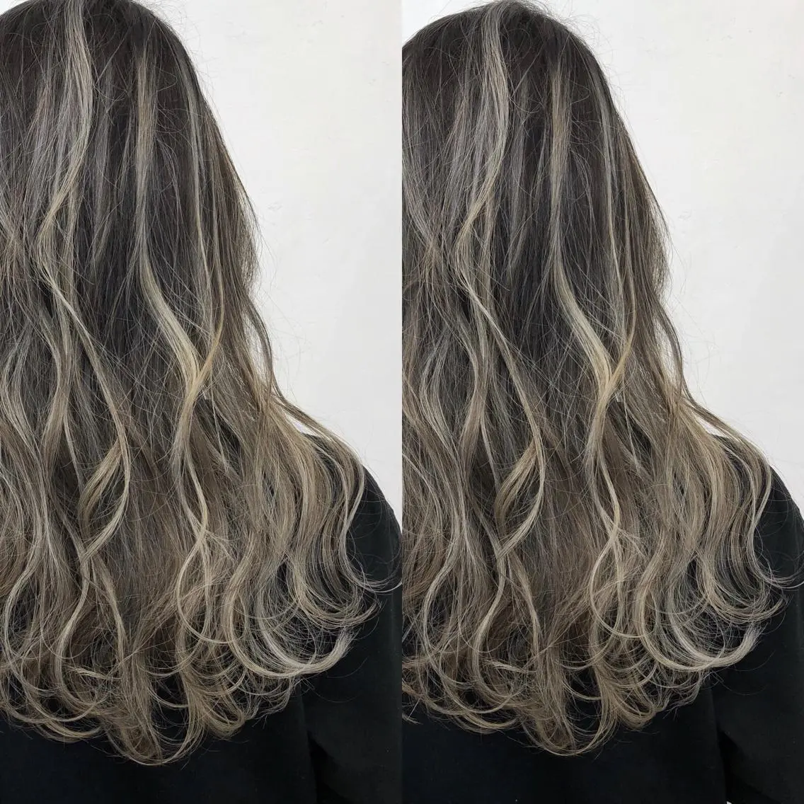 ロング カラー バレイヤージュ ハイライトカラー ハイライト レイヤーカット ヘアカラー トリートメント ブリーチカラーレイヤ ーカット🦋annaのヘアスタイル