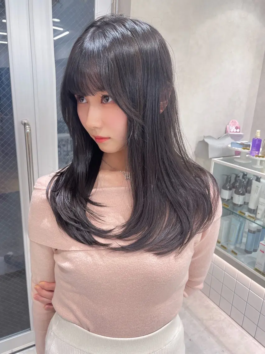 セミロング カラー レイヤー/縮毛矯正 マスター✨️タケルのヘアスタイル