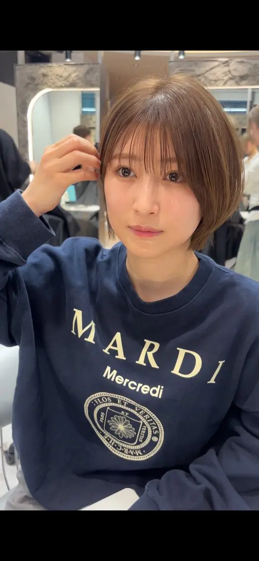 ミディアム カット ヘアカラー トリートメント けいし🐬ボブ 美髪縮毛矯正のヘアスタイル