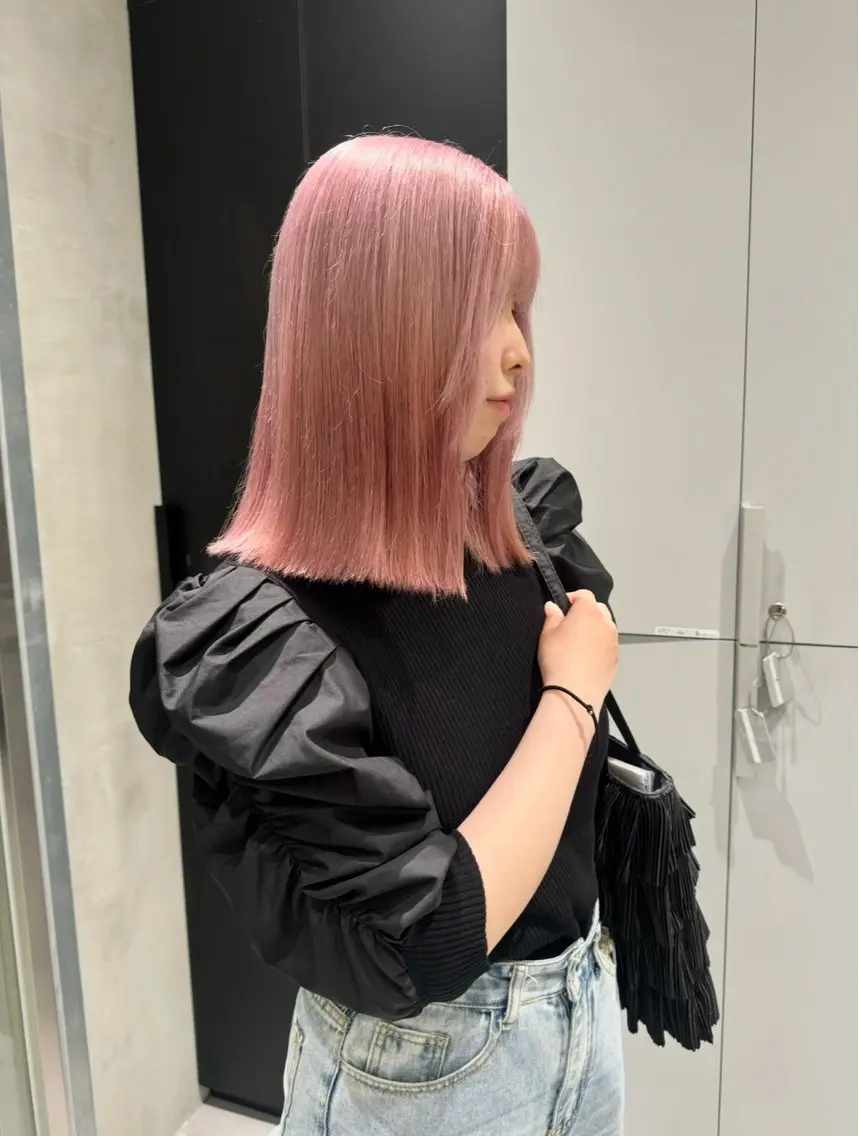 ミディアム カラー ブリーチ カット ヘアカラー トリートメント ハルヒ/ハイトーン /ボブのヘアスタイル