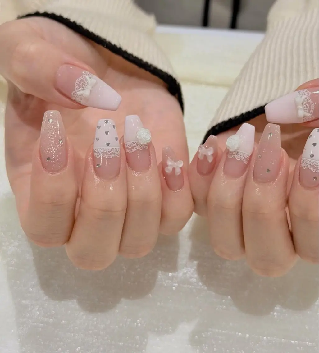 ネイル オーロラネイル ボルドー ブラウン 氷ネイル・うるうるネイル キラキラネイル ハンドネイル Sora  Nail 長さ出し専門店のネイルデザイン