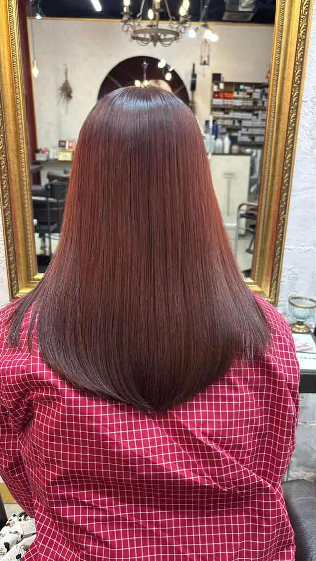 カラー ブリーチ ブリーチなしカラー レッドカラー ヘアカラー トリートメント Barocco 🎀ヒメ🎀(19)のヘアスタイル