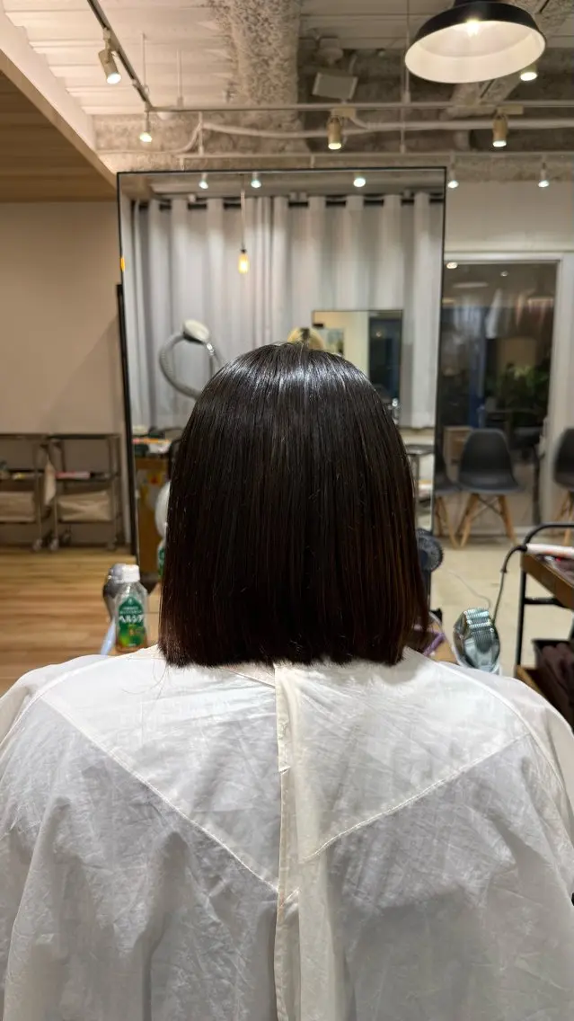 セミロング 縮毛矯正 トリートメント にいな/柔らか縮毛 矯正/艶カラー☘️のヘアスタイル