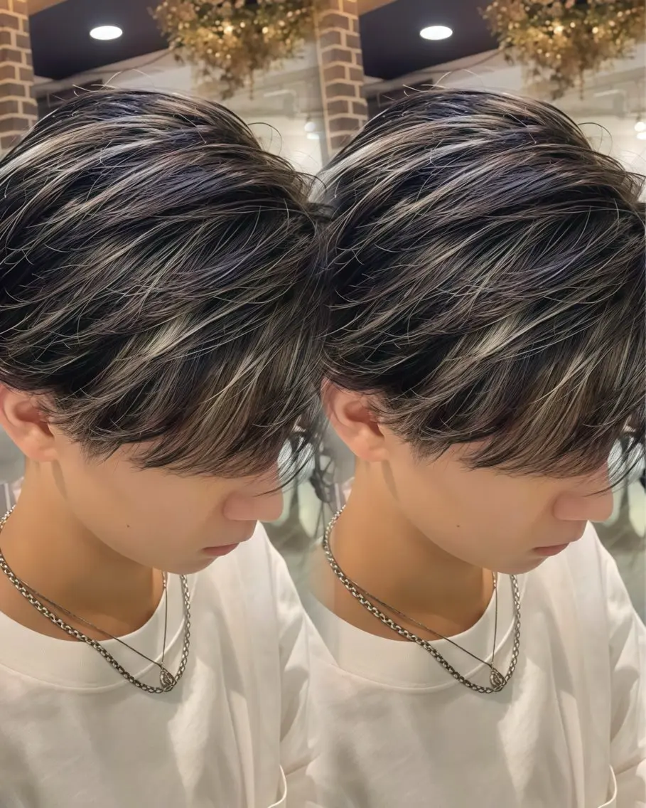 カラー メンズ メンズブリーチ メンズハイライト メンズメッシュ ブリーチ 透明感カラー ヘアカラー Cinci💛いつか 💛透明感カラーのヘアスタイル
