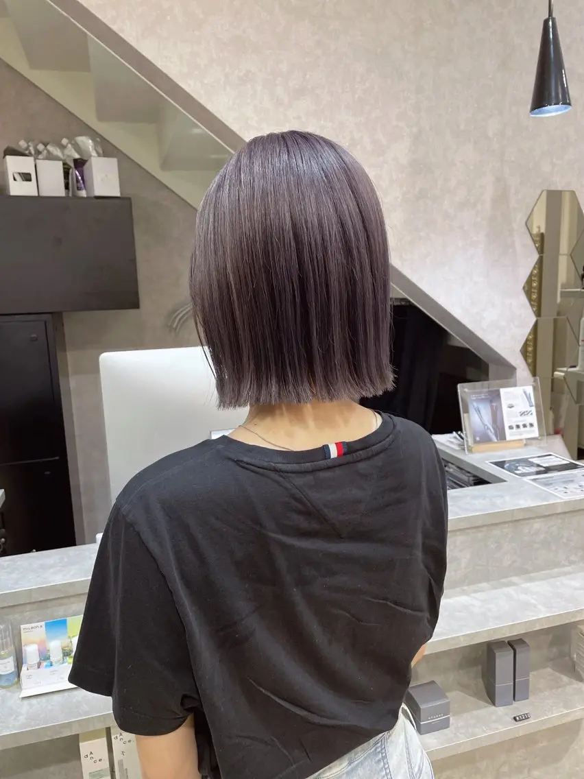 ショート カラー 縮毛矯正ボブ/ 髪質改善/カットのヘアスタイル