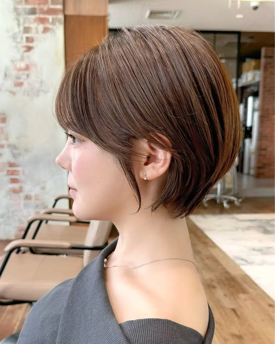 ショート カラー カット ヘアカラー トリートメント 💍新宿ショート 💍岩田莉奈のヘアスタイル