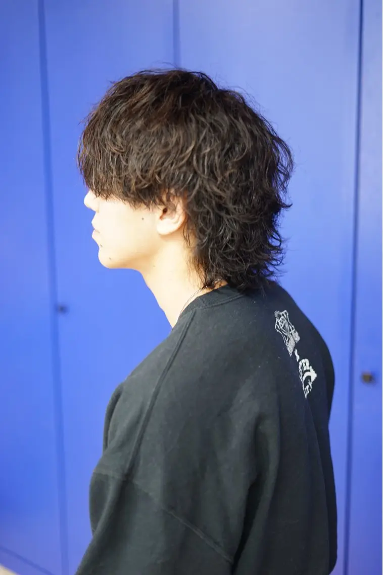 ミディアム パーマ メンズ 佐々木 大地のヘアスタイル