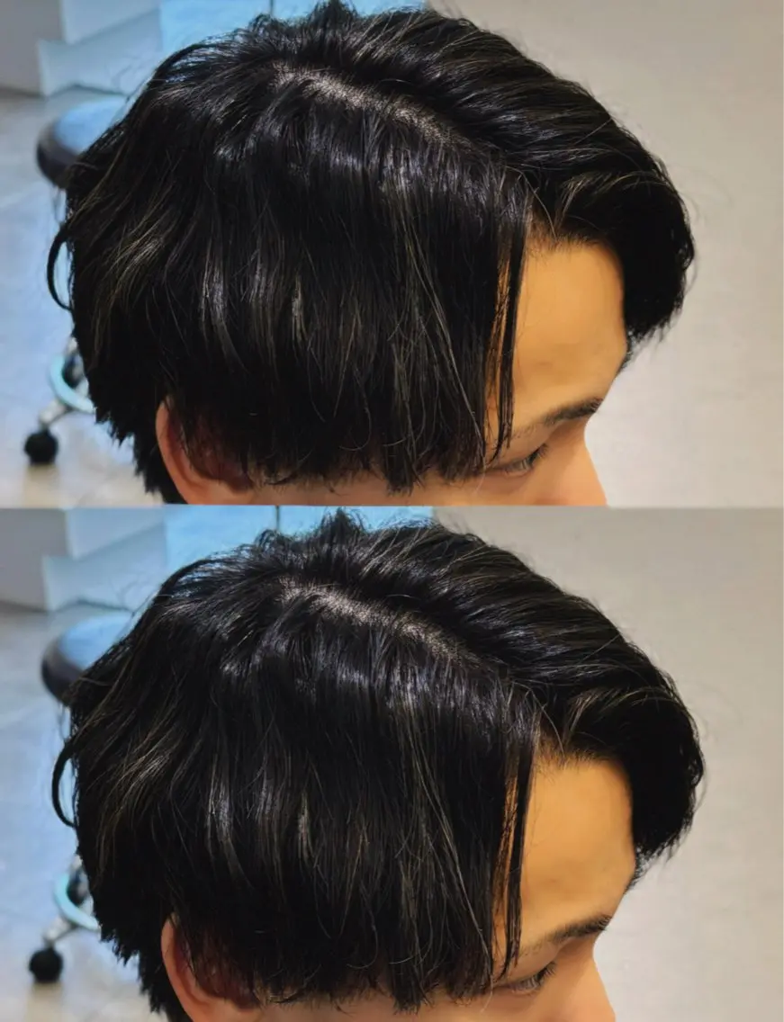 カラー メンズ メンズハイライト メンズメッシュ ハイライトカラー メッシュ 水野 杏香のヘアスタイル