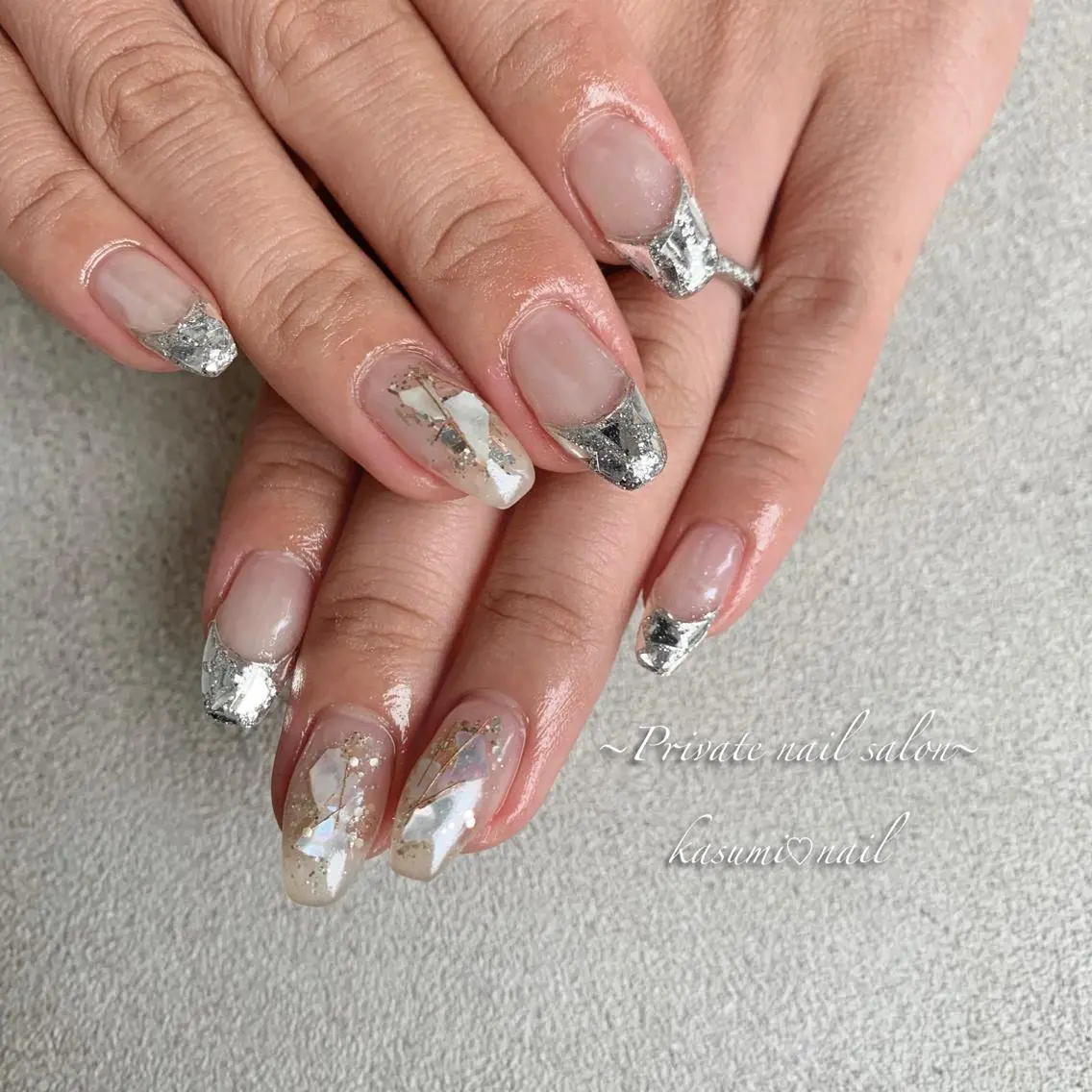 ネイル ラメ(グリッター) マグネットネイル ミラーネイル ニュアンスネイル 冬ネイル KASUMI♡ Nailのネイルデザイン