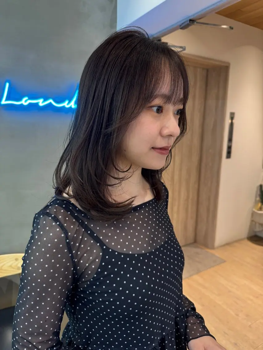 ミディアム カラー カット ヘアカラー トリートメント 🌷レイヤー縮毛/ 艶ｶﾗｰ/ami🌷のヘアスタイル