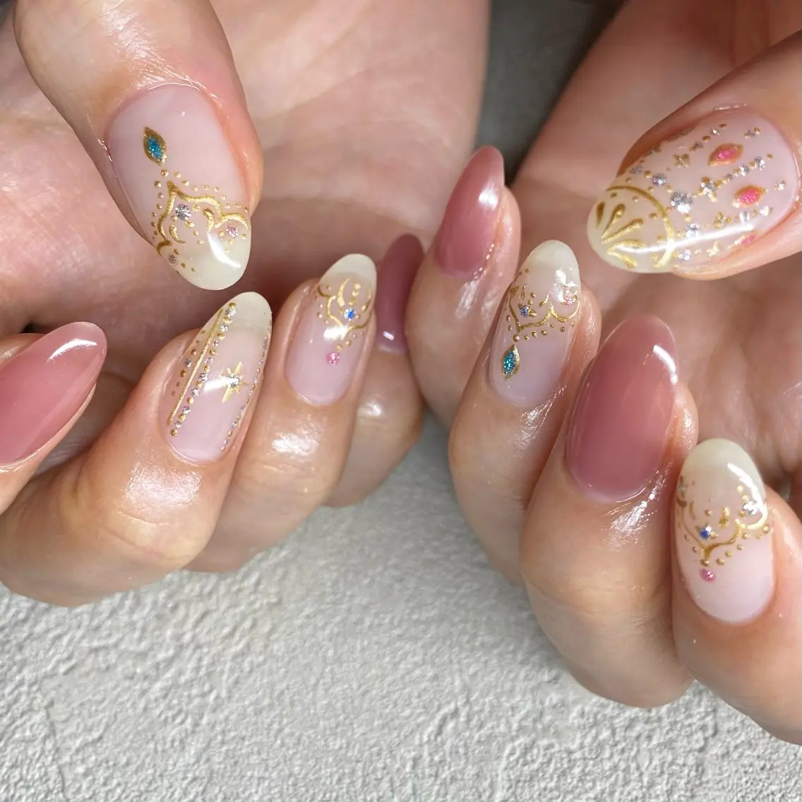 ネイル アートネイル ニュアンスネイル 冬ネイル ハンドネイル 山田 貴子のネイルデザイン