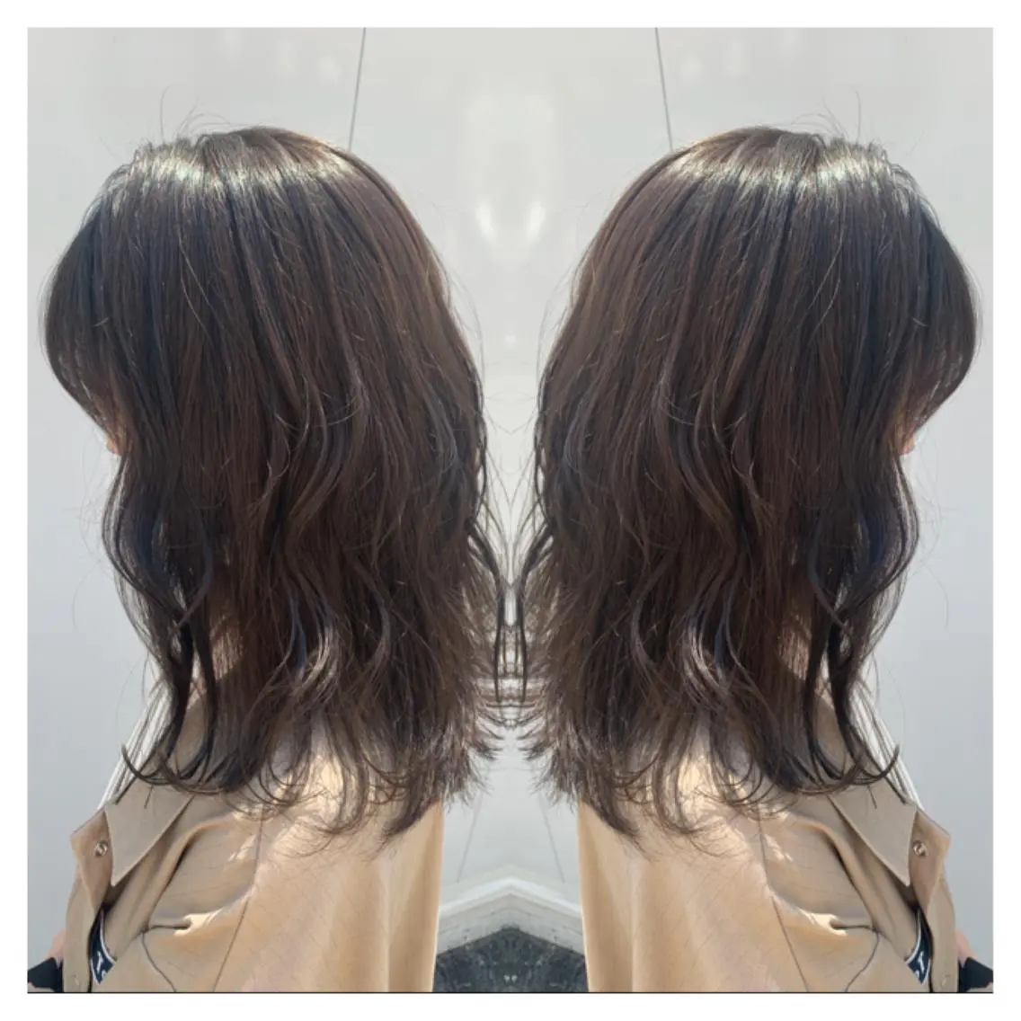 ミディアム カラー カット ヘアカラー トリートメント 村山 茉衣のヘアスタイル