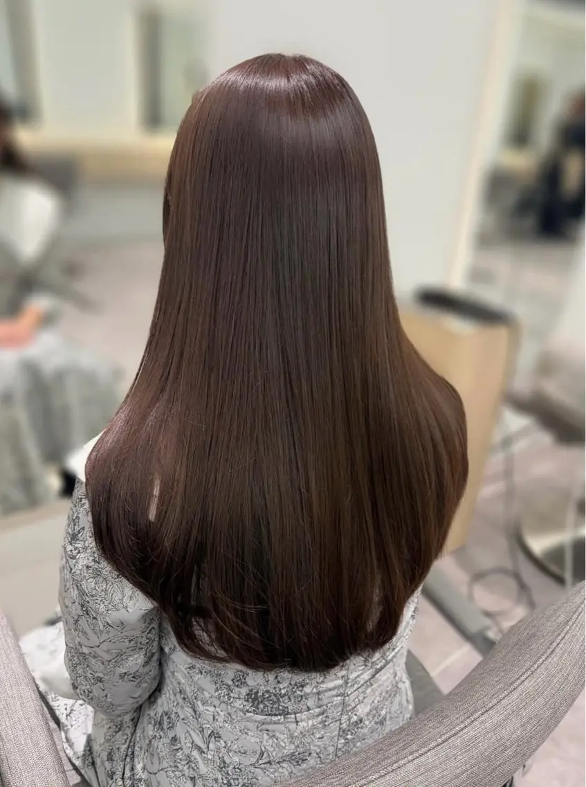 セミロング カラー ブラウンカラー レイヤーカット カット ヘアカラー トリートメント レイヤー/ベージュ/ どますず🌺のヘアスタイル