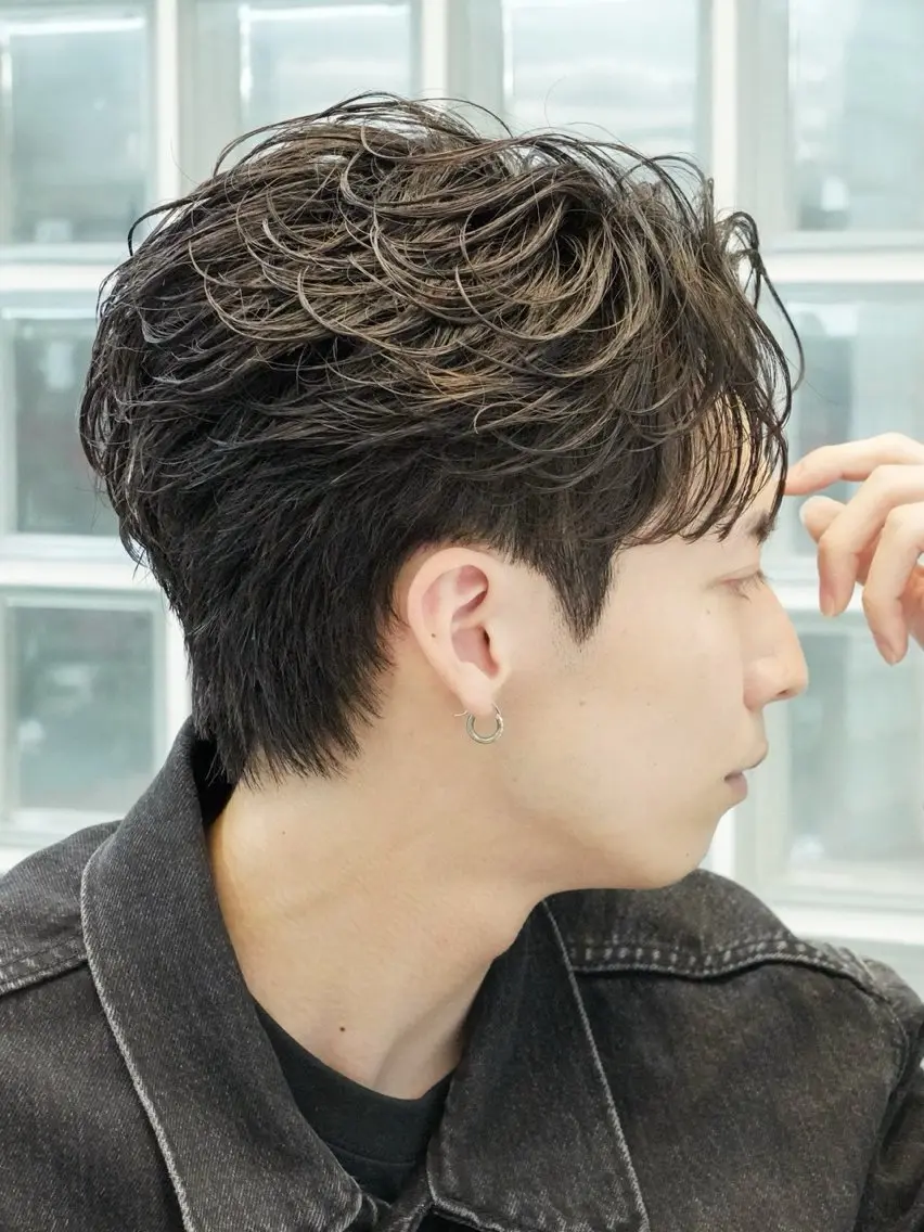 ショート カラー パーマ メンズ カット パーマ fifth 窪田潤平のヘアスタイル