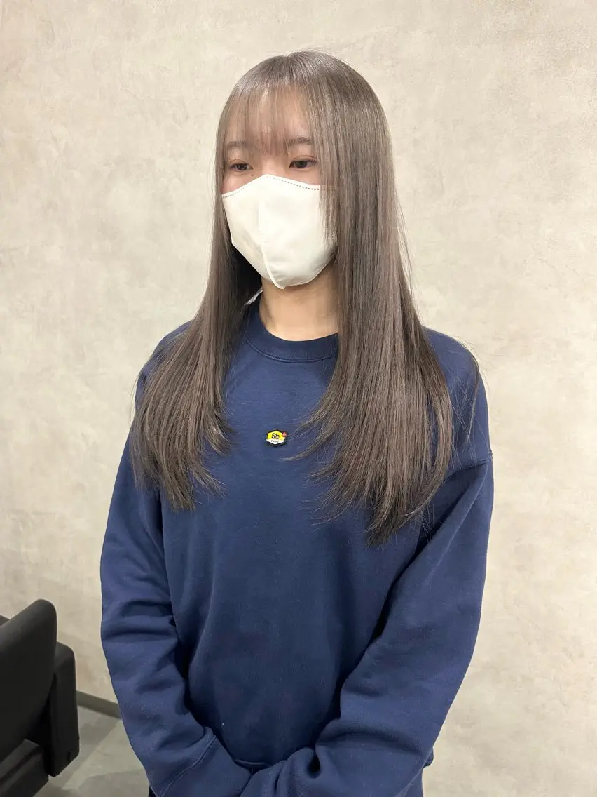 ロング カラー ヘアアレンジ ブリーチ 透明感カラー グレージュ レイヤーカット 境町/透明感カラー/ レイヤー/中茎涼太のヘアスタイル