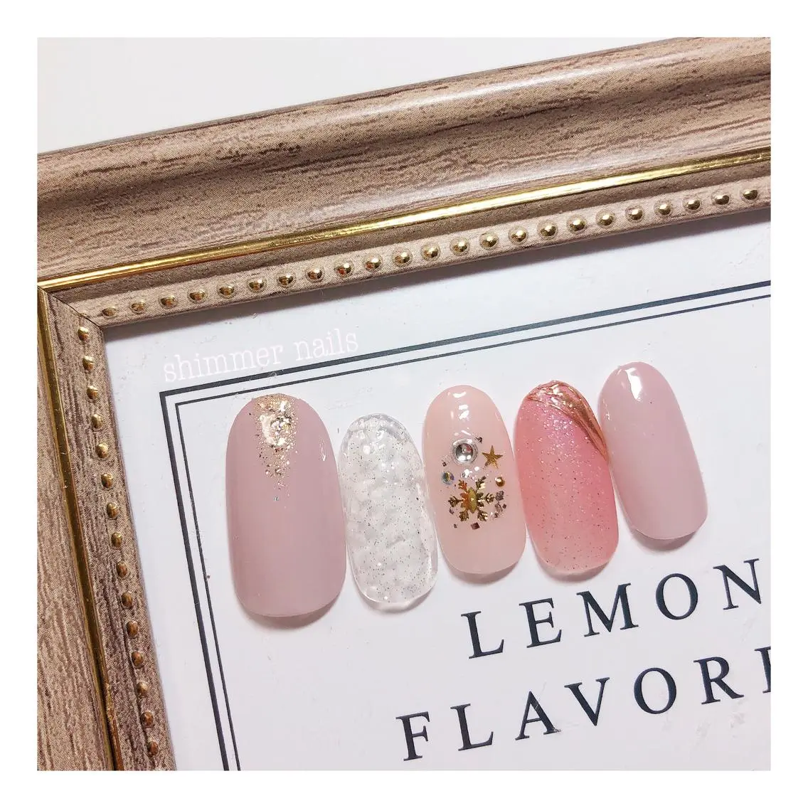ネイル ピンク フットネイル shimmer nailsのネイルデザイン