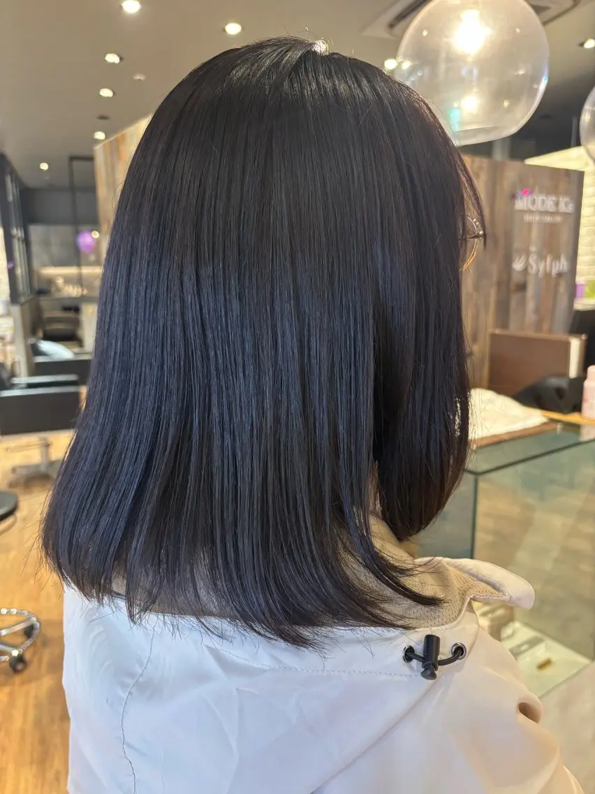 ミディアム カラー ブラウンカラー 🎀ワンレンボブ🎀 ワンカラー　あゆみのヘアスタイル