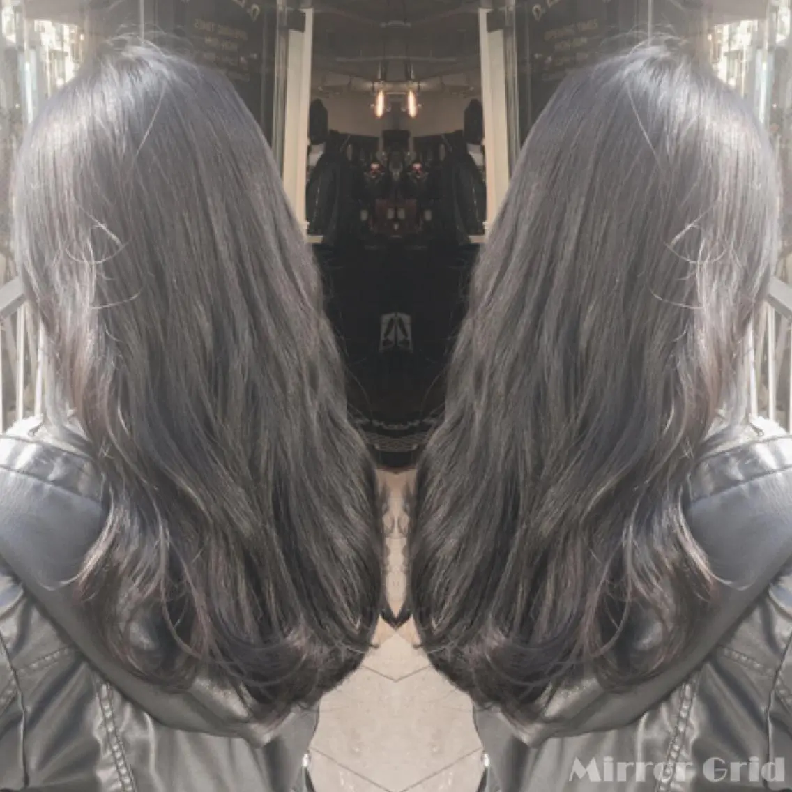 ロング カラー ダークグレー 北條 優輝のヘアスタイル