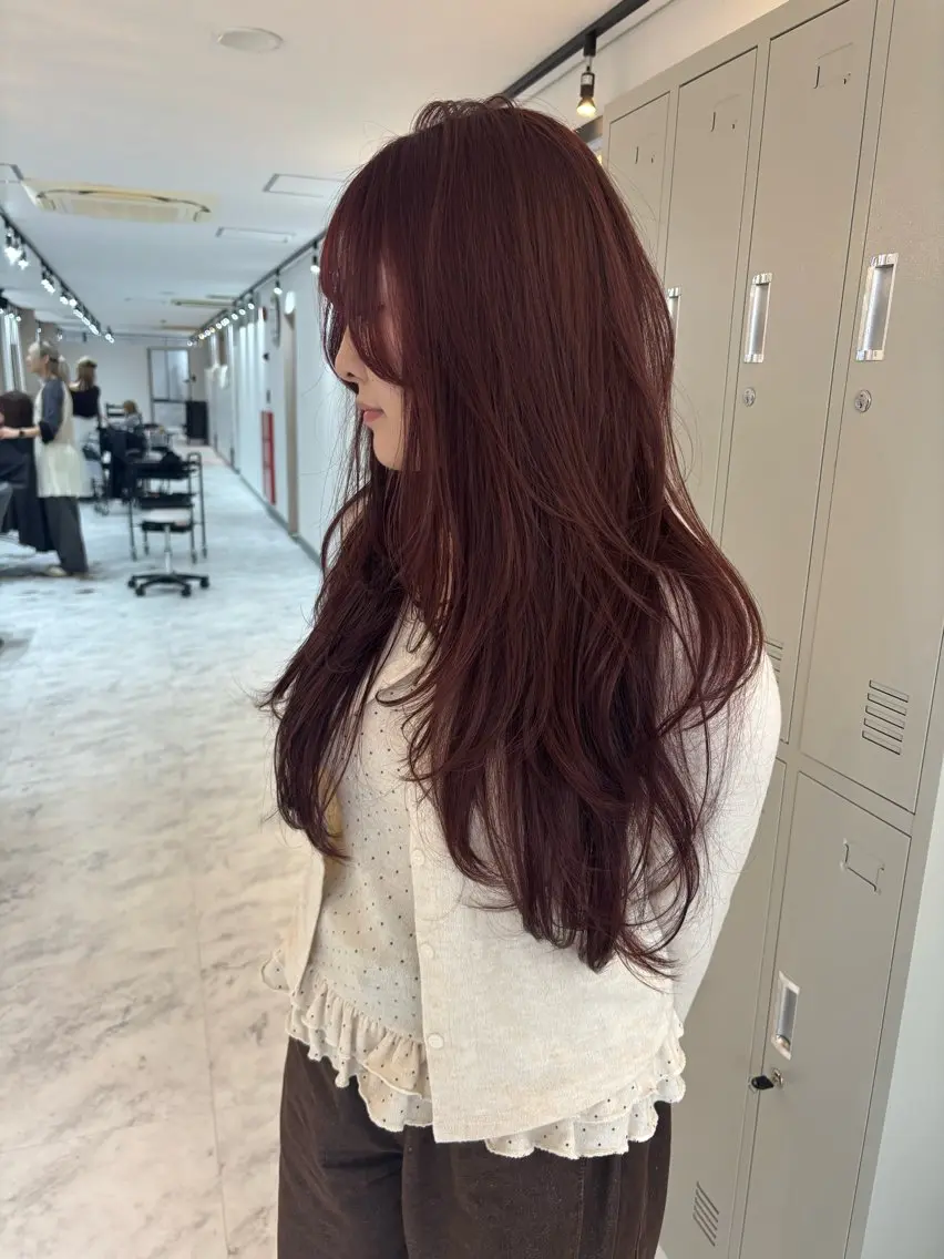 ロング カラー ブラウンカラー ピンクカラー ピンクブラウン カット ヘアカラー SEINA️️/京都 ブリーチ/ハイトーンのヘアスタイル