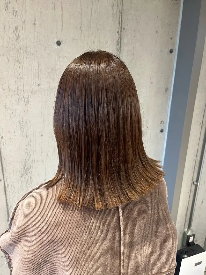 ミディアム カラー ヘアアレンジ カット ヘアカラー トリートメント 垢抜けボブ×透明 感カラーリクト💥のヘアスタイル