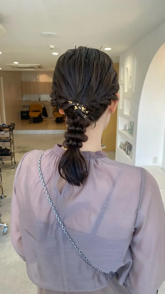 ミディアム ヘアアレンジ 結婚式・ブライダル 黒木 心温のヘアスタイル
