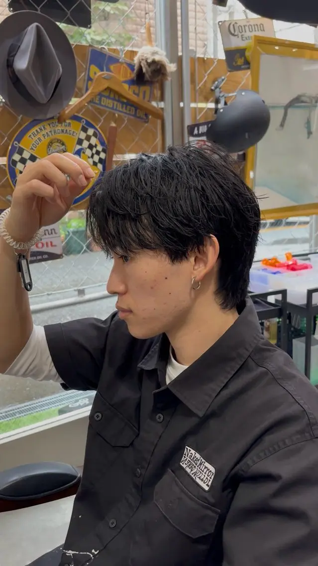 ショート パーマ メンズ メンズパーマ カット パーマ hack 佐藤龍空のヘアスタイル