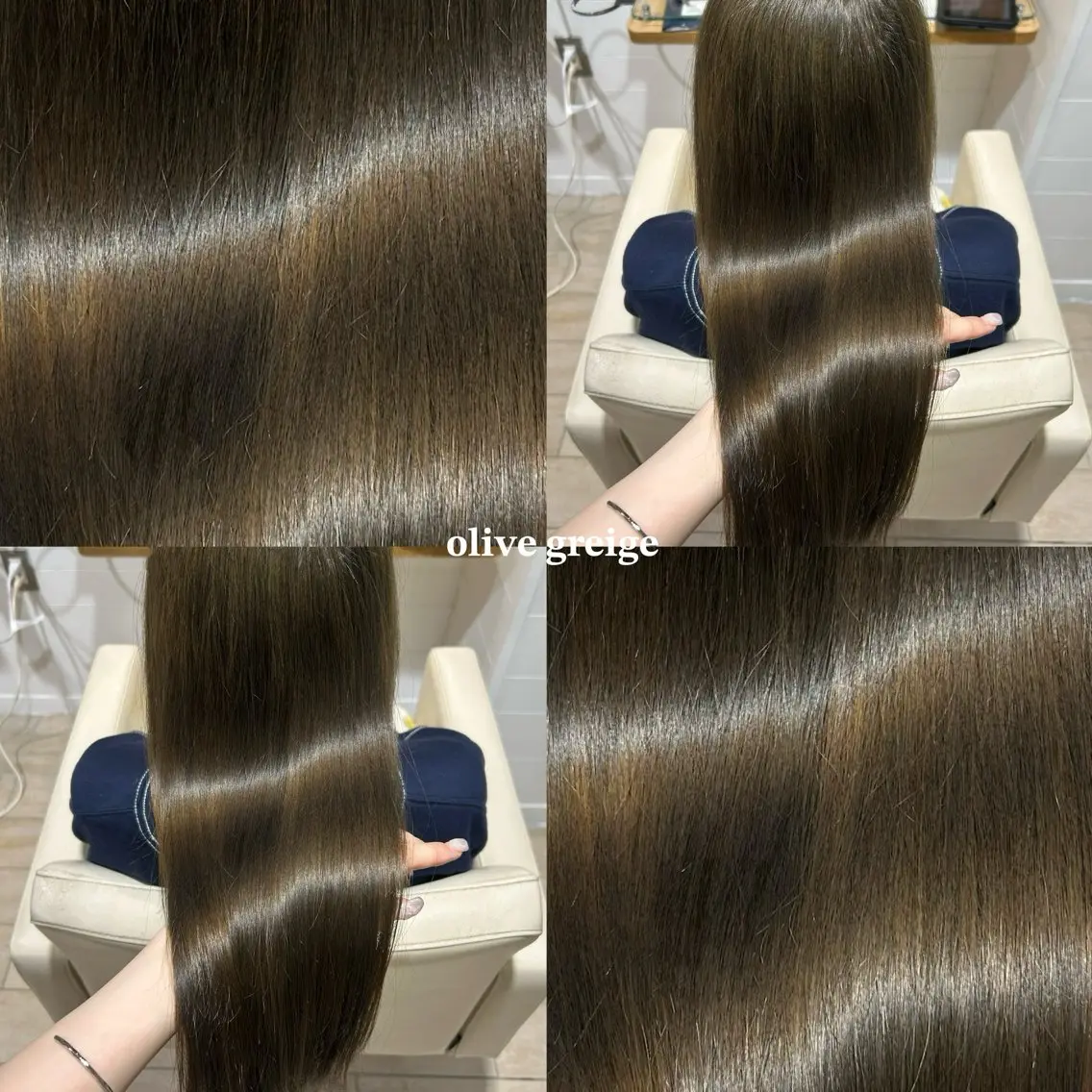 ロング カラー グレージュ オリーブグレージュ オリーブグレー Kurumi 🩰カットモデル募集のヘアスタイル