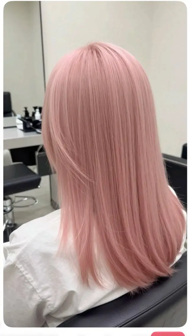セミロング ヘアカラー トリートメント 💗ピンクカラー/ はるか💗のヘアスタイル