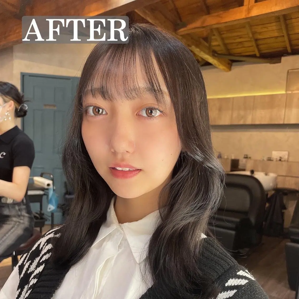 ミディアム カラー カット ヘアカラー トリートメント 顔周りカット 【オノザワリョウ】のヘアスタイル