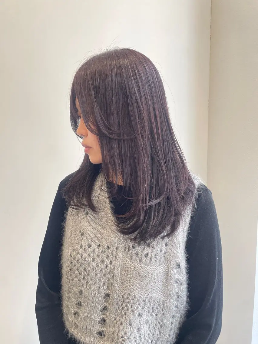 ロング カラー ブラウンカラー レッドカラー レッドブラウン カット ヘアカラー ナチュラルカラー 児玉優香のヘアスタイル