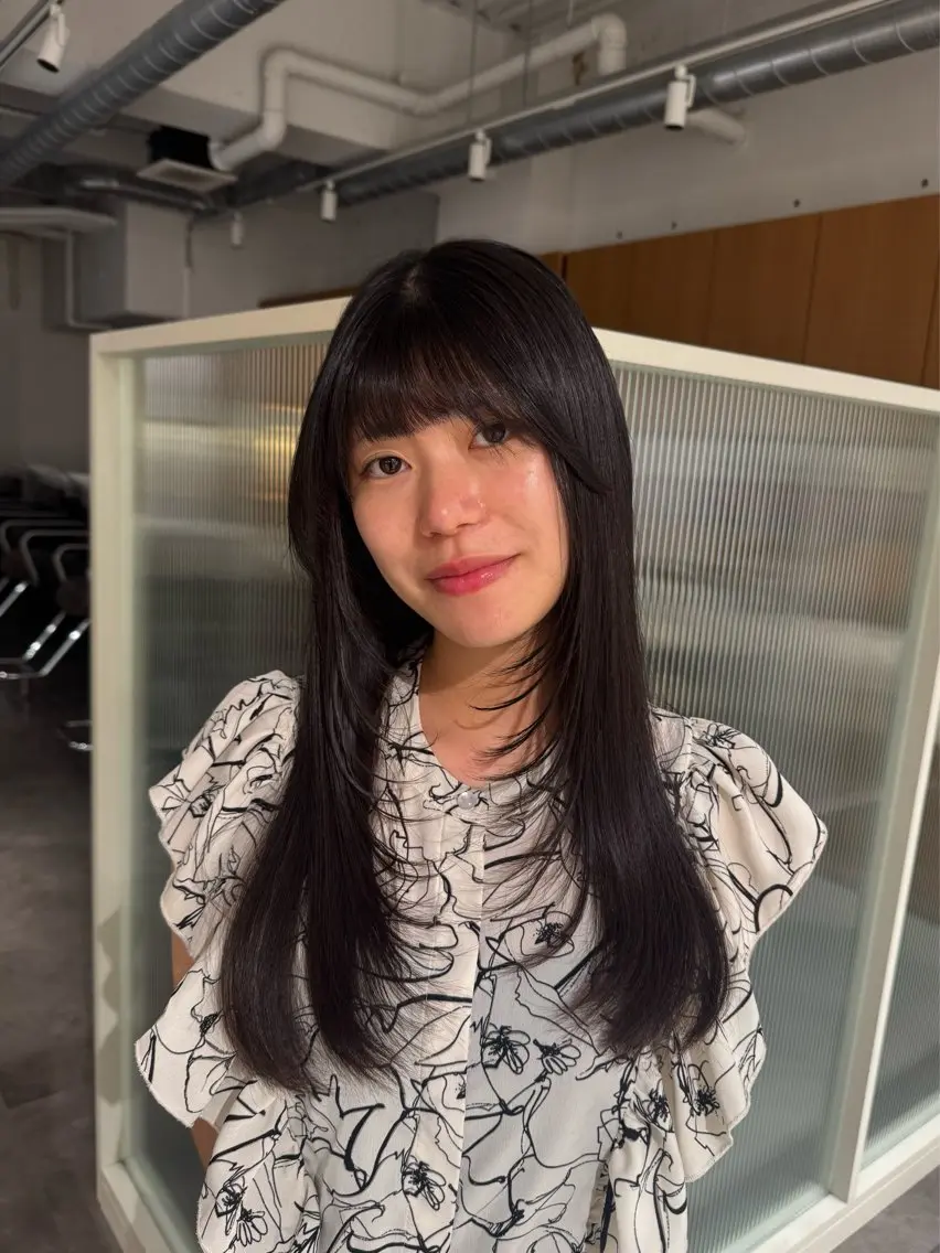 ロング レイヤーカット カット 🐰カットモデル募集 🐰大場杏里🐰のヘアスタイル
