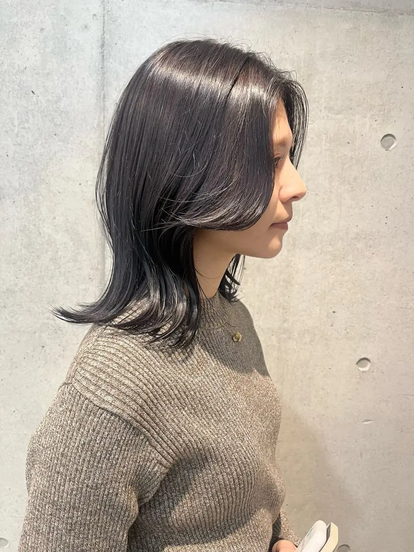 セミロング カラー パーマ ヘアアレンジ カット ヘアカラー トリートメント ヘッドスパ ヘアセット 透明感/オリーブ/ グレージュ/YUKAのヘアスタイル