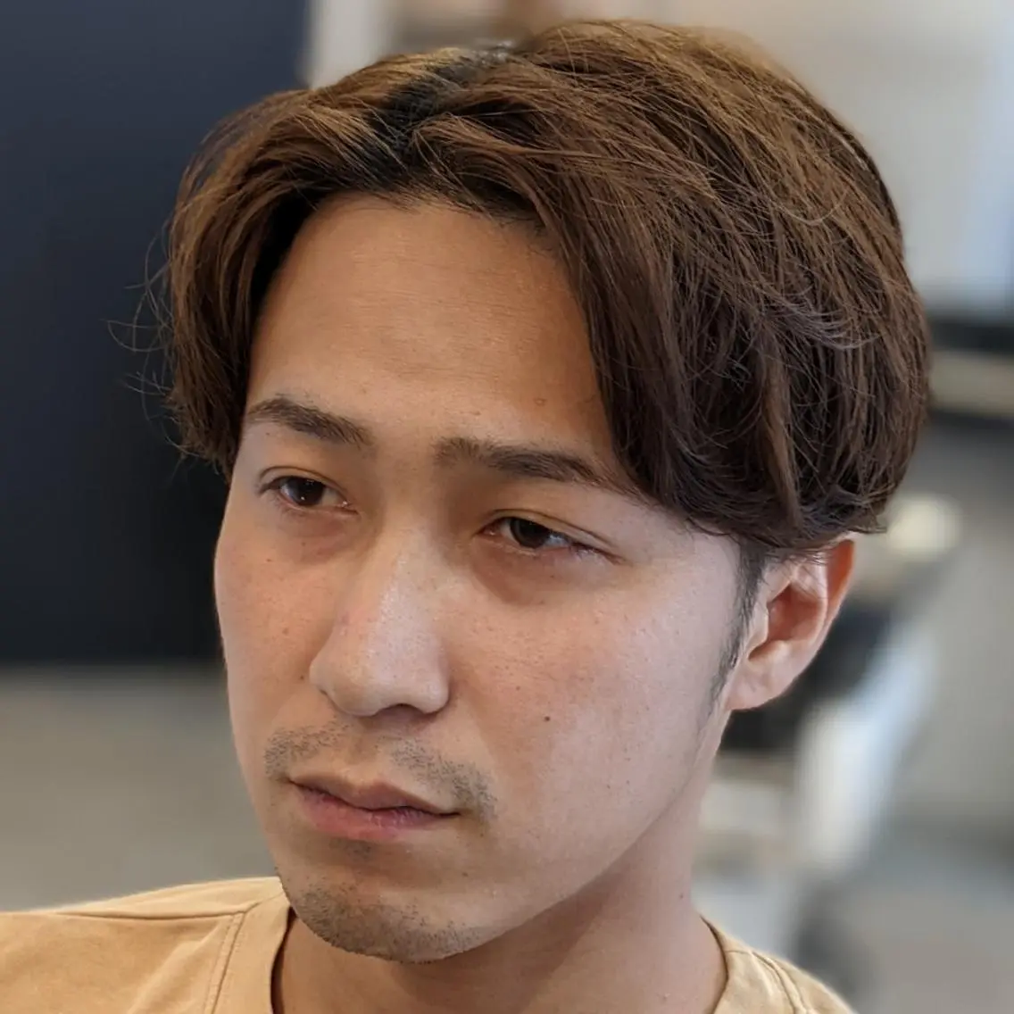 セミロング パーマ メンズ センターパート 💈山本  卓士💈のヘアスタイル