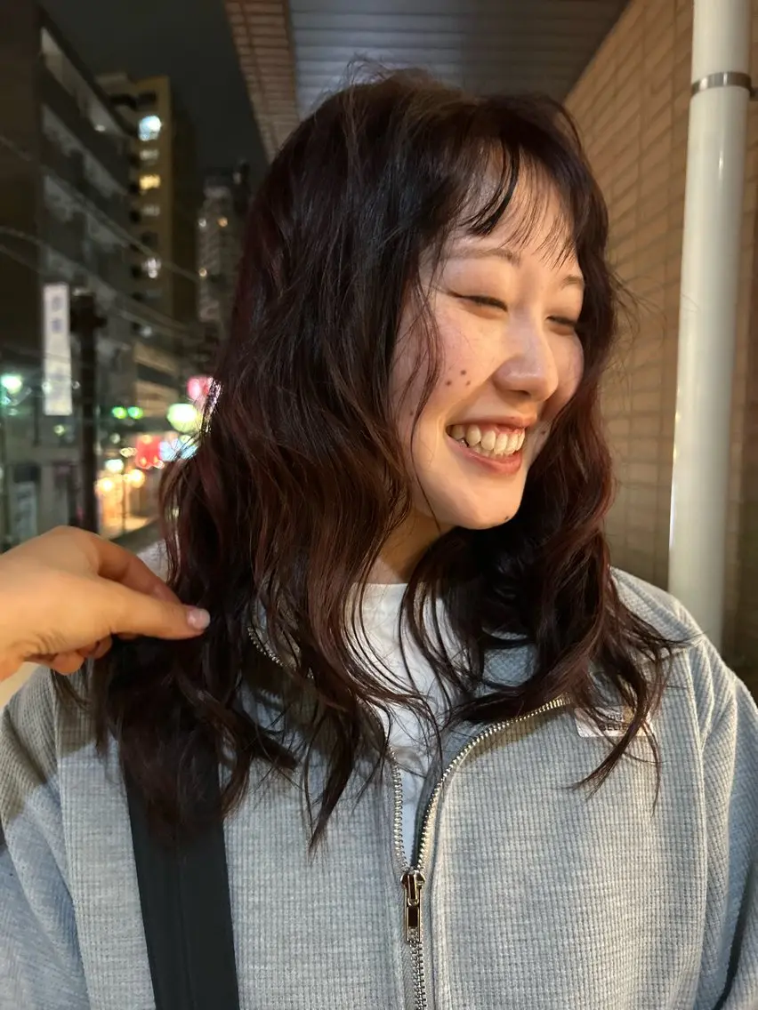 セミロング カラー ヘアカラー トリートメント momona english okのヘアスタイル