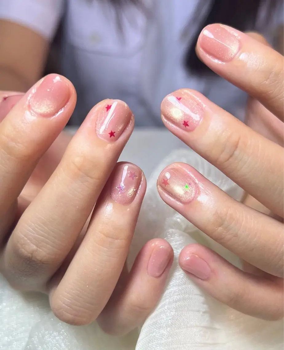 ネイル チークネイル ドット フレンチネイル グラデーション 韓国ネイル ハンドネイル Minette nailrinrinのネイルデザイン