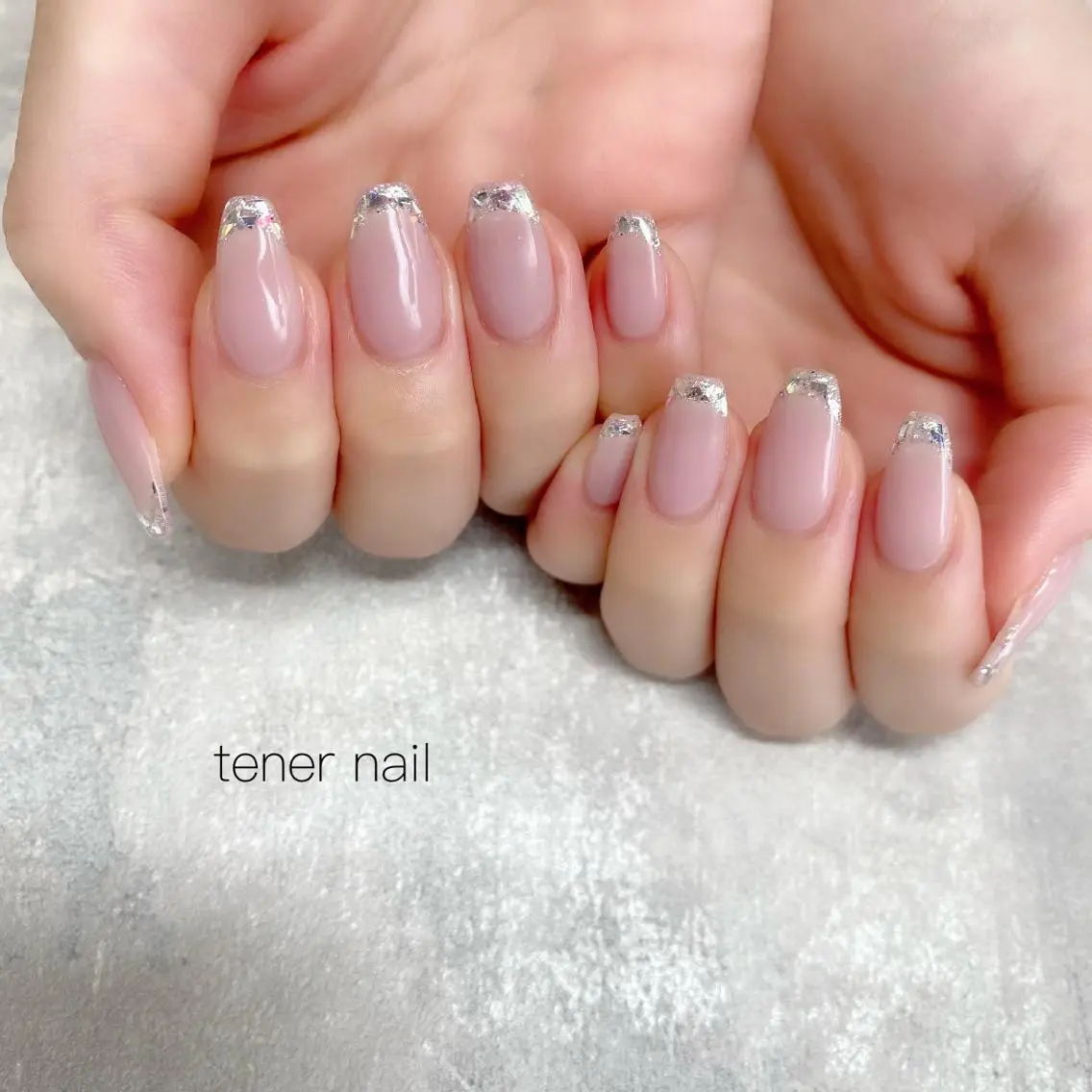 ネイル フレンチネイル ガラスフレンチ テネルネイル tener nailのネイルデザイン
