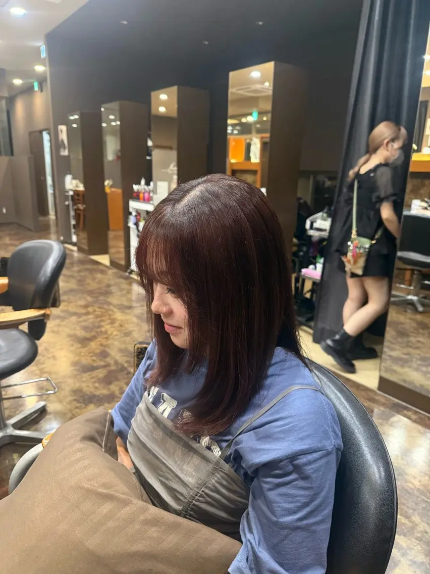 ミディアム カラー カット ヘアカラー キクチ マナのヘアスタイル