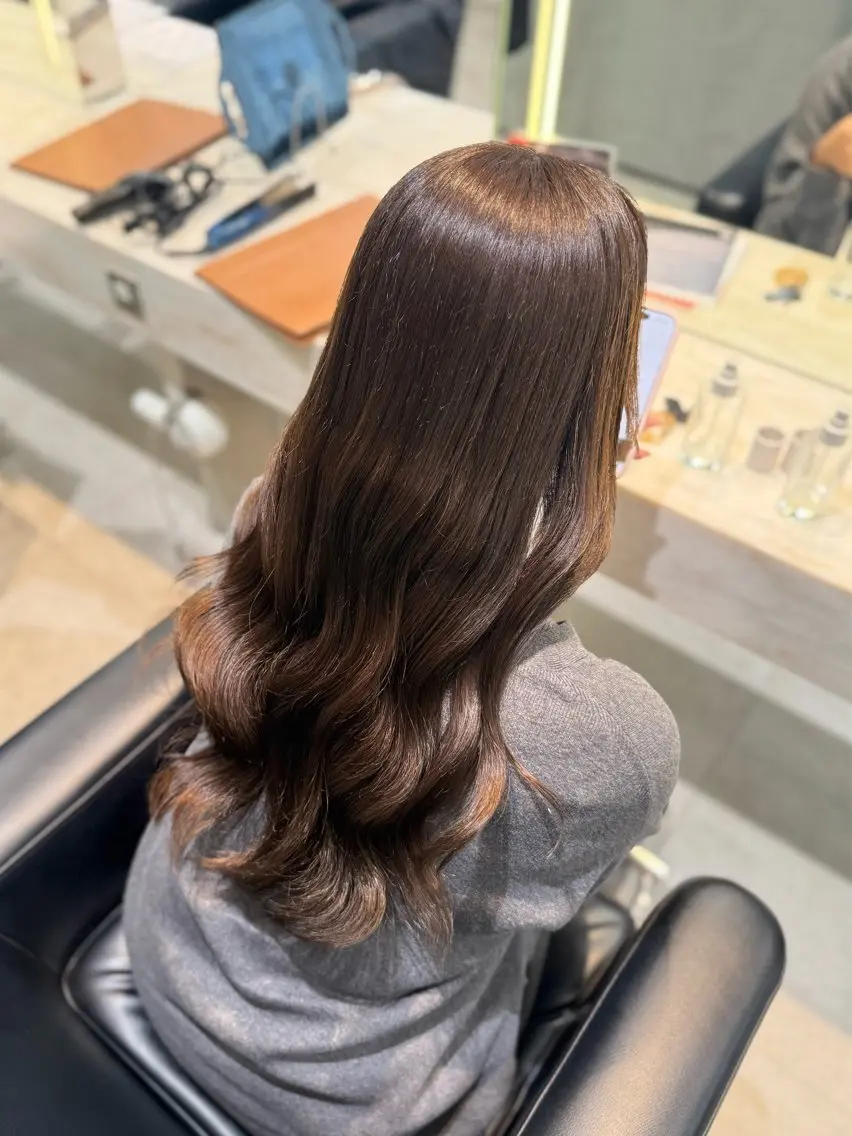ロング カラー ヘアカラー トリートメント 艶カラー/縮毛矯正/ アレンジ/akaneのヘアスタイル