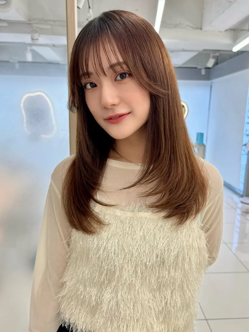 セミロング 顔周り🇰🇷韓国 レイヤー/いづみ💞のヘアスタイル