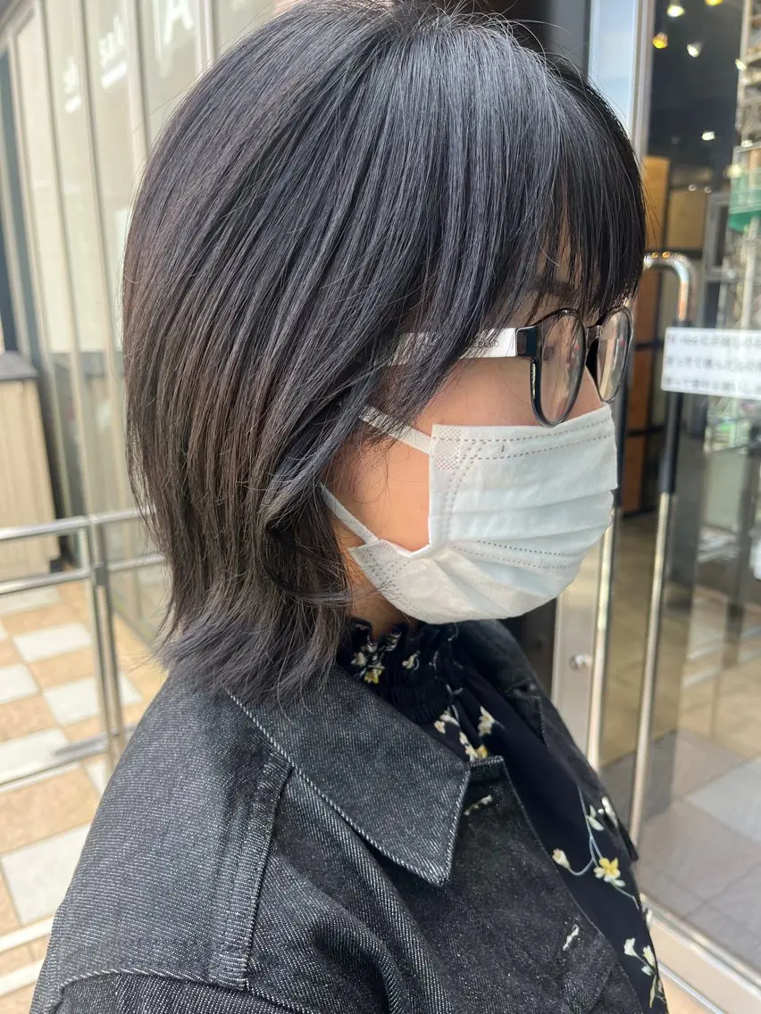 ミディアム カラー パーマ メンズ 久木原 ゆりのヘアスタイル