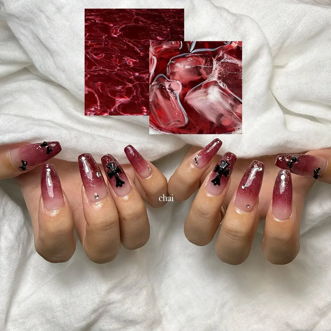ネイル ボルドー グラデーション ハンドネイル chai nail +  eye📍鶴橋のネイルデザイン