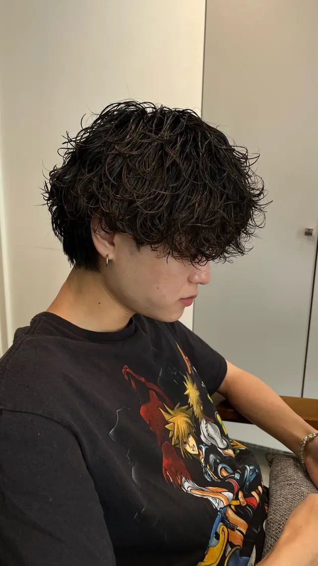 ショート パーマ メンズ カット パーマ センターパート職人 柏/メンズ/ ハルキのヘアスタイル