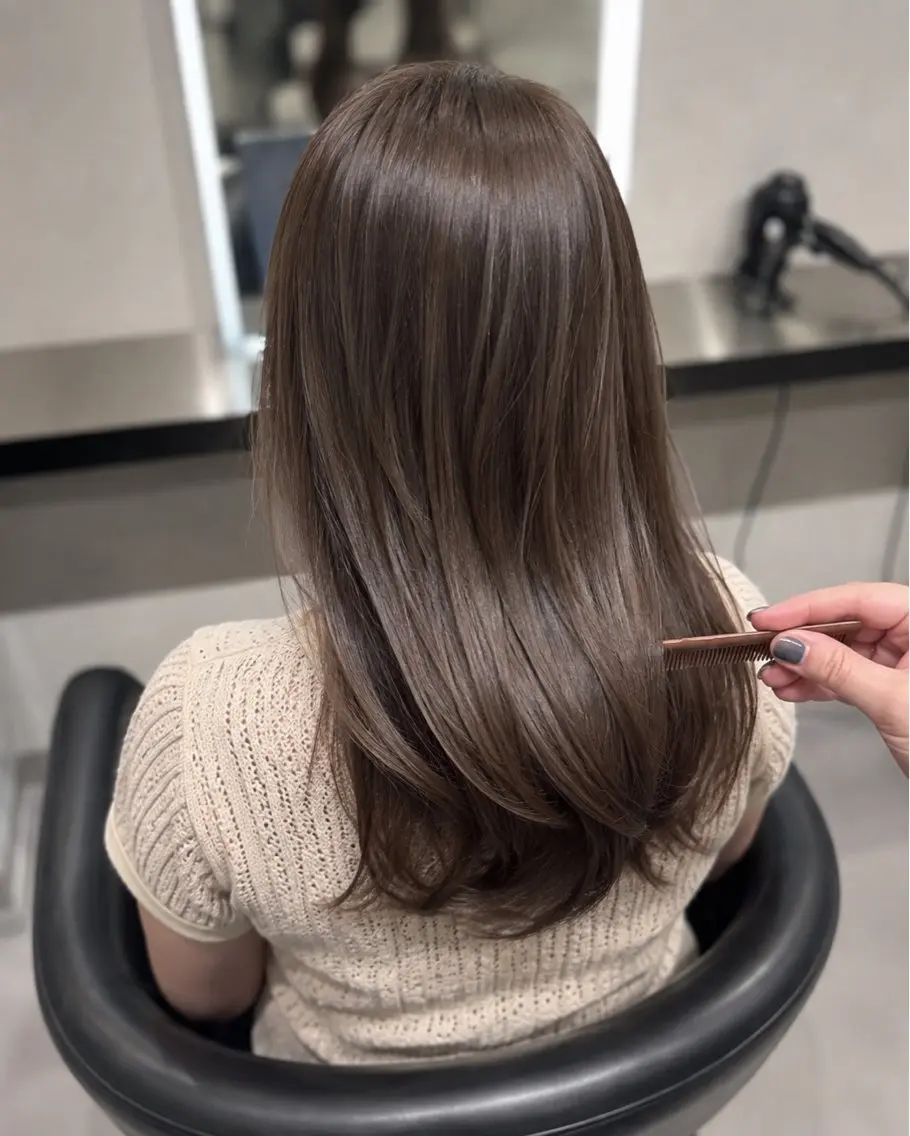 ミディアム カラー ブラウンカラー トリートメント 🌈ウルトワ水素 髪質改善naru🌈のヘアスタイル
