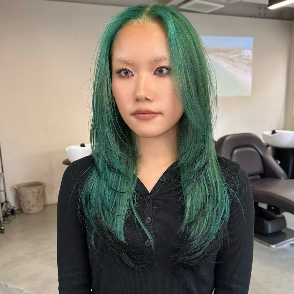 ロング カラー カット ヘアカラー トリートメント ハイトーン×似合わせ 🌱中川慎之介のヘアスタイル