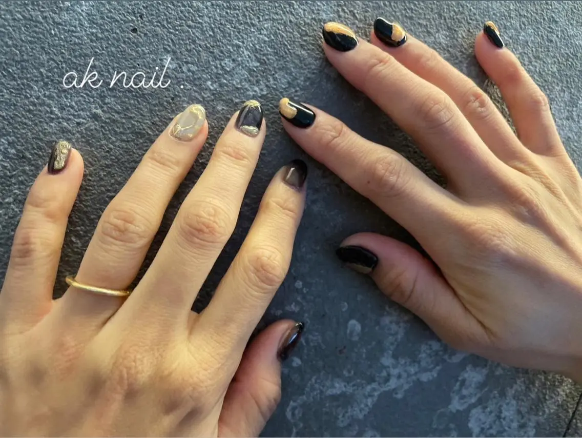 ショート ネイル ニュアンスネイル ak nail .のネイルデザイン
