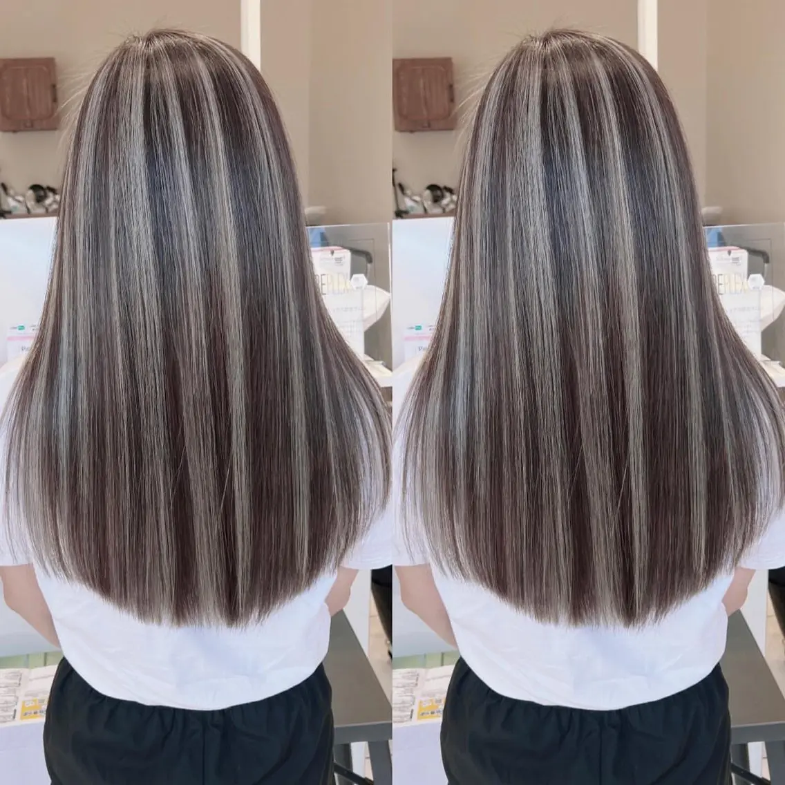 ロング カラー ブリーチ ケアブリーチ ヘアカラー 福西 洋斗のヘアスタイル