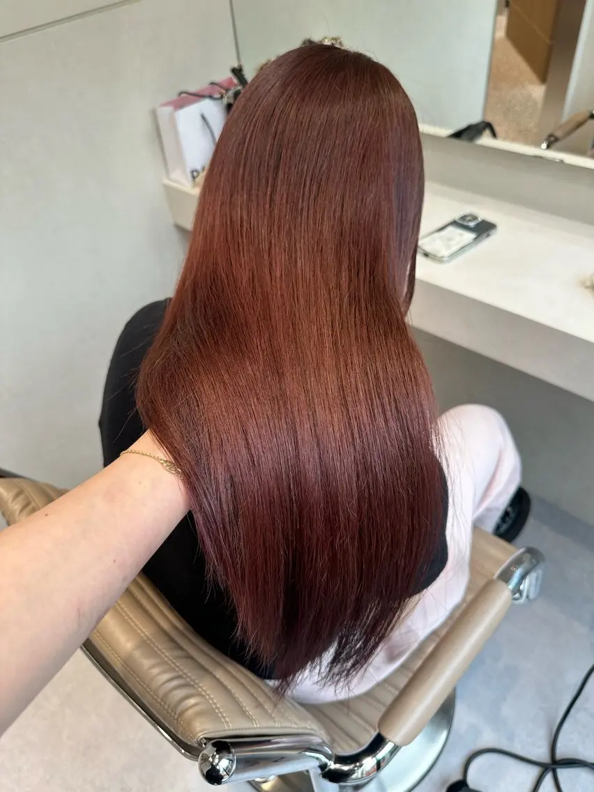 ロング カラー カット ヘアカラー トリートメント ピンクカラー美容師 新宿美容室🎀のヘアスタイル